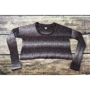Ecote Sweater Women's Medium Wool Blend Purple Stripe Gradient Chunky Knit